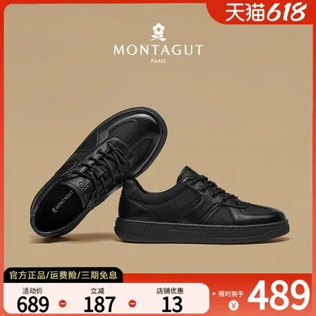 梦特皮鞋2025新款夏季透气网面轻便软底复古真皮德训运动休闲板鞋商品大图