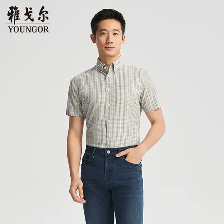 【商场同款】雅戈尔男士短袖衬衫夏季新款官方商务休闲短袖衬衫男商品大图