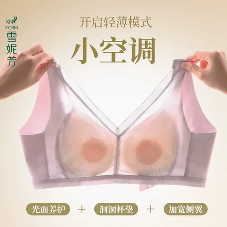 雪妮芳轻薄透气孔洞洞杯光面文胸宽肩带舒适收副乳无钢圈背扣内衣商品大图