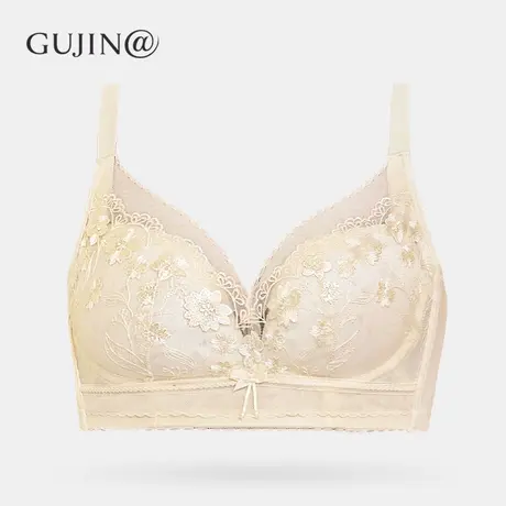 古今@内衣女士薄款小胸聚拢蕾丝无钢圈超薄透气收副乳防下垂文胸图片