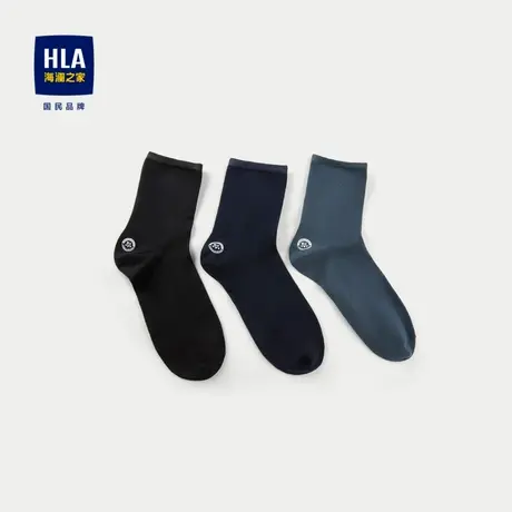 HLA/海澜之家三双装袜子24新吸湿排汗柔软透气亲肤服帖运动袜子男商品大图