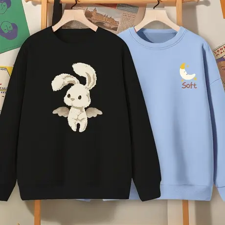 圆领卫衣女早秋2023年新款薄款慵懒风今年流行漂亮外穿上衣女春秋图片