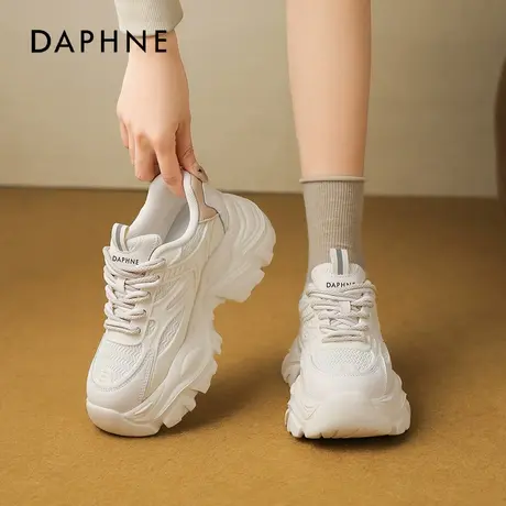 达芙妮超好看增高小白鞋女秋季休闲女鞋2025新款加绒厚底老爹鞋子商品大图