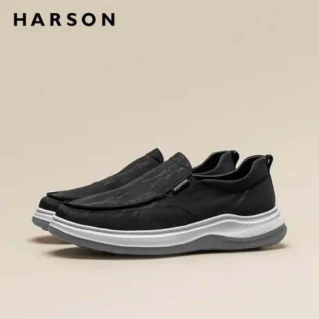 哈森男鞋2026春季新款轻便软底爸爸鞋一脚蹬运动健步鞋男士休闲鞋商品大图