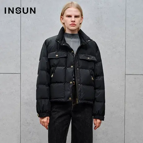 INSUN恩裳线上专选冬季四合扣短款羽绒服图片