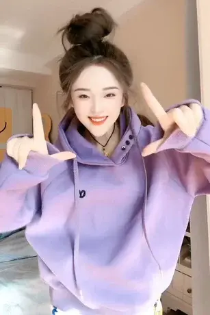 好品质连帽卫衣女2023春季新款韩版宽松爱心刺绣上衣休闲卫衣帽衫商品大图