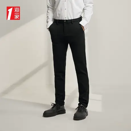 海一家简约舒适长裤2023秋季新款中腰直筒基础款男士休闲裤商品大图