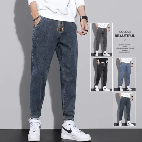 2024新款男生新塘宽松休闲牛仔裤男士夏季薄款美式高街水洗男裤子商品大图