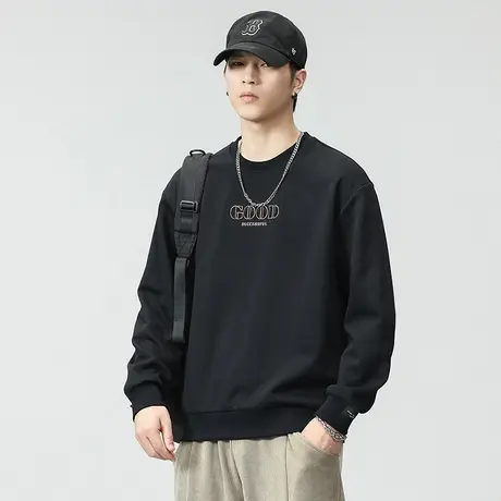 青春流行秋冬款卫衣休闲潮流大码长袖卫衣印花圆领男士休闲卫衣图片