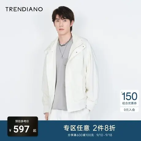 TRENDIANO官方春秋新款夹克男士运动连帽小众设计感潮牌上衣外套商品大图