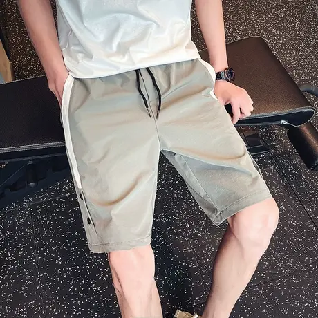 夏季男士短裤五分裤裤子沙滩裤宽松直筒休闲潮流学生纽扣运动卫裤商品大图