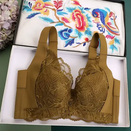 美容院调整型内衣收副乳防下垂大码文胸大胸显小胸全罩杯薄款胸罩图片