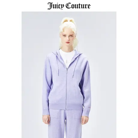 Juicy Couture橘滋外套女美式春季新款时尚毛织外套针织连帽夹克商品大图