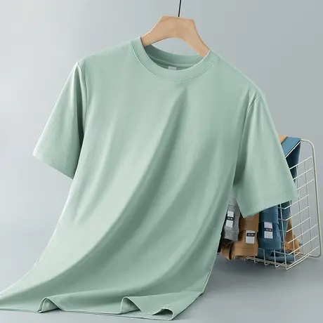 凉感sorona冰丝t恤男短袖夏季半袖纯色圆领上衣服抗菌打底衫体恤商品大图