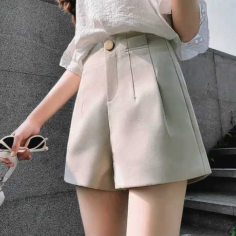 西装短裤女高腰a字春夏外穿小个子抗皱垂感网红爆款阔腿休闲裤子商品大图