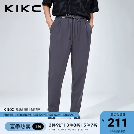 kikc休闲裤男2023春夏新款商场同款潮流百搭抽绳松紧腰哈伦裤长裤商品大图