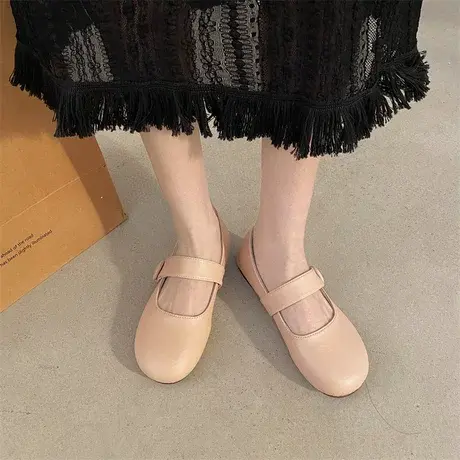 玛丽珍鞋2023年春夏季新款百搭浅口平底搭配裙子单鞋女四季豆豆鞋商品大图
