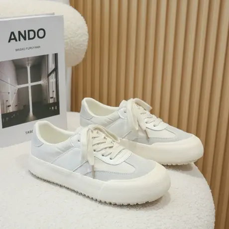 厚底百搭拼色设计感帆布鞋白敬亭同款蓬蓬鞋女2023小众ins休闲鞋商品大图