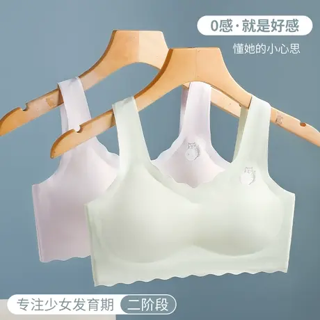 猫人少女内衣无痕夏季薄款初高中二三阶段学生运动发育期背心文胸商品大图