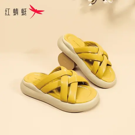 红蜻蜓厚底拖鞋女夏外穿2023年新款夏季女款网红爆款高级感凉拖鞋商品大图