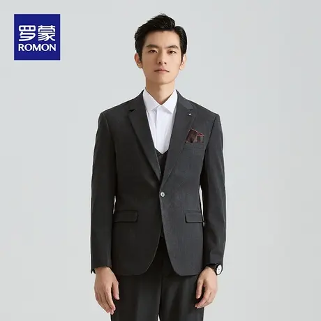 罗蒙西服套装男士韩版休闲商务正装修身伴郎新郎结婚礼服免烫西装图片