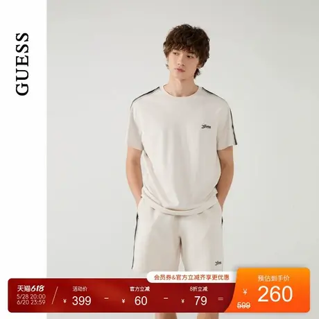 GUESS25年新款夏季男士撞色织带百搭运动休闲短袖T恤-M5PP52K2Q40商品大图