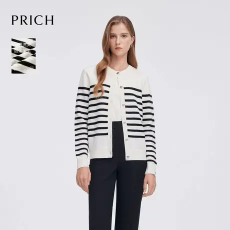 【超能小太阳严选】【可机洗羊毛】PRICH撞色条纹针织衫2025新款商品大图