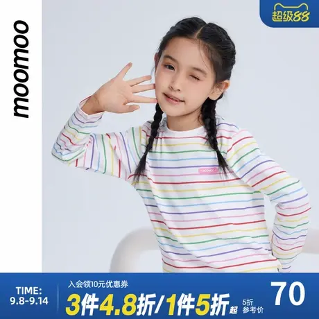 美特斯邦威童装女童T恤秋冬新款百搭可爱舒适甜美设计感休闲长袖商品大图