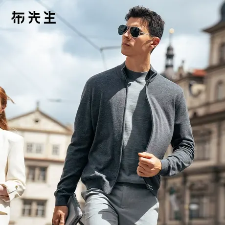 MrBu布先生半拉链立领羊毛开衫2025秋新款加厚保暖毛衣男BT16955商品大图