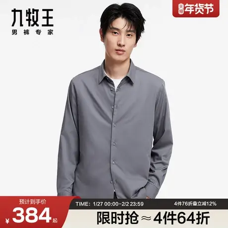 [商场同款]九牧王男装JC3CV51710休闲长袖衬衫秋冬季格纹衬衣SN图片