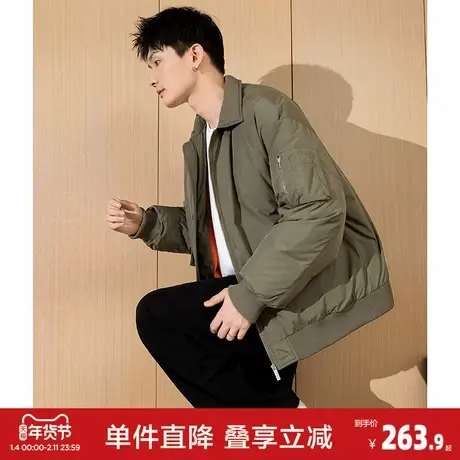 唐狮2024冬季新款羽绒服男装宽松美式高街棒球服外套飞行员夹克潮商品大图