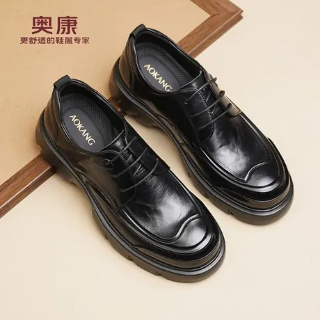 奥康 男鞋2026商务休闲皮鞋真皮厚底德比鞋男士正装鞋新郎婚鞋L商品大图