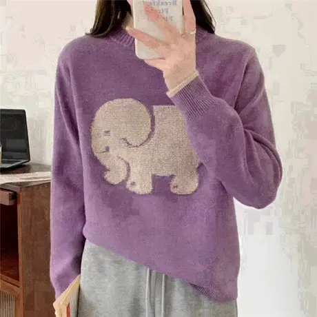 今年流行卡通毛衣女新品秋冬漂亮女装2023新款爆款冬季针织衫上衣商品大图