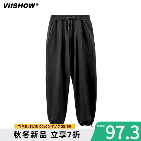 VIISHOW卫裤男秋冬束脚宽松抽绳男士运动裤潮流休闲长裤百搭裤子商品大图