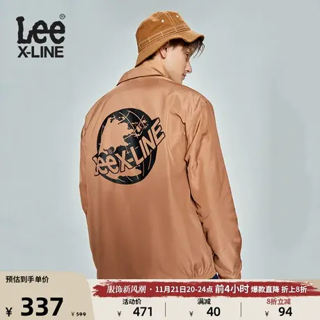 Lee舒适版型图案印花棕色男薄款教练夹克外套休闲潮LMT0053752RZ图片