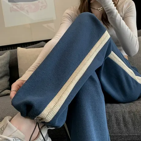 阔腿运动裤女春秋季2025年宽松休闲束脚小个子高腰显瘦直筒卫裤潮商品大图