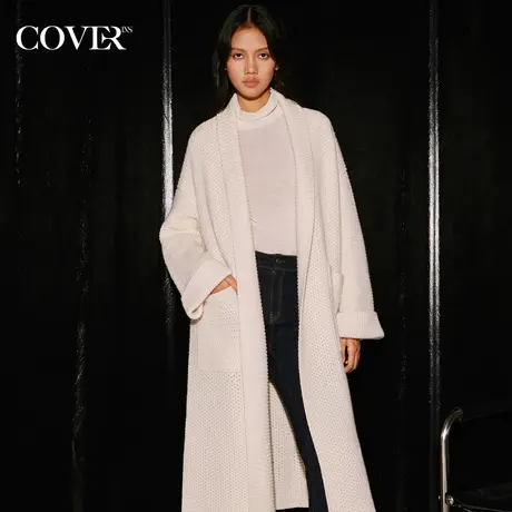 COVER冬季肌理宽松慵懒风针织外套图片