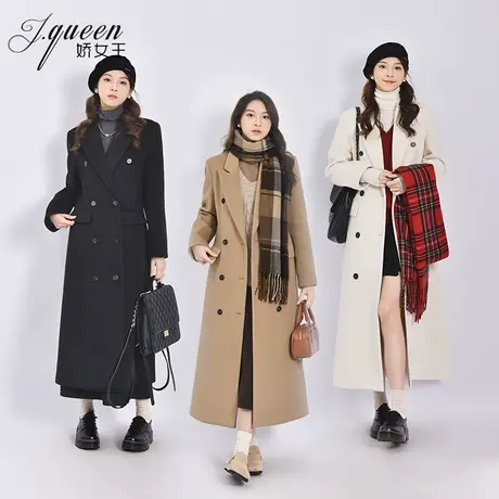 毛呢西装大衣女秋冬季新款气质时尚高级感收腰中长款正肩西服外套商品大图