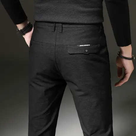 男士商务休闲长裤修身直筒春季加绒裤子男裤西装裤西裤中年秋冬款商品大图