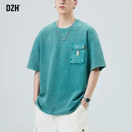 男士320g重磅t恤男夏季潮牌设计感短袖男装2023新款纯棉半袖上衣商品大图