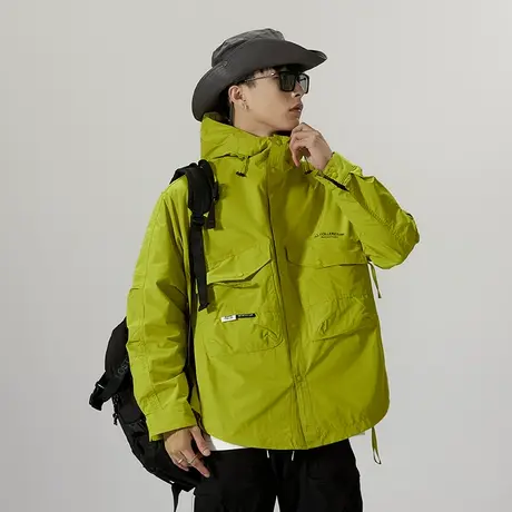 时尚潮流男士户外防风外套宽松百搭工装夹克外套男秋冬款休闲男装图片