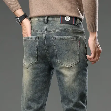 男士潮牌春秋款美式复古休闲牛仔裤春季新塘修身小脚痞帅气男裤子商品大图