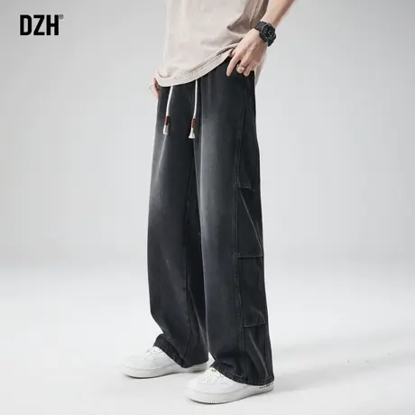 男士美式复古牛仔裤男2024新款直筒宽松裤子百搭潮流帅气休闲长裤商品大图