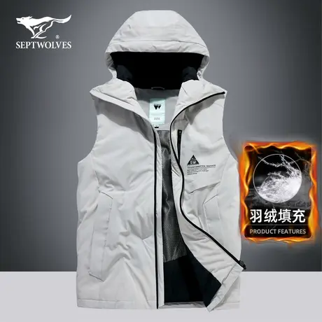 七匹狼狼族部落男装马甲保暖羽绒服运动外套冬季防寒服鸭绒上衣潮图片