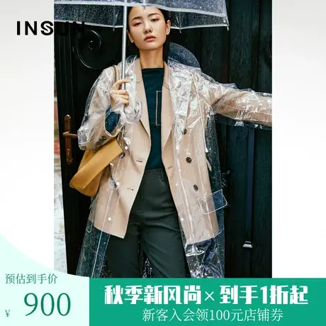 【奥莱专享】恩裳冬季经典时尚羊毛宽松双排扣西装毛呢外套小个子商品大图