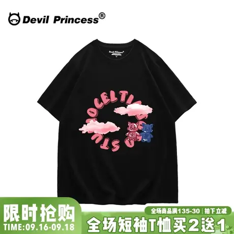 小众设计感港风ins潮牌短袖T恤女宽松韩版oversize大码甜酷半袖夏图片