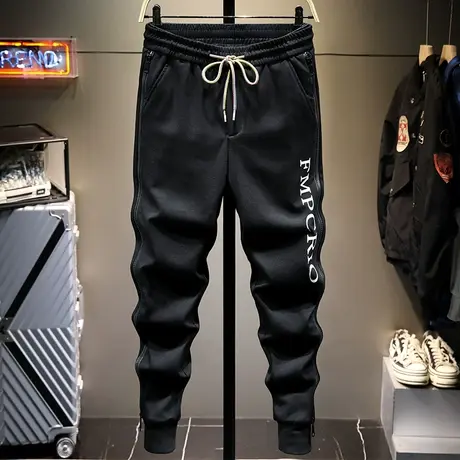 春季时尚潮牌工装裤男士休闲长裤子男束脚百搭卫裤拉链款运动裤男商品大图