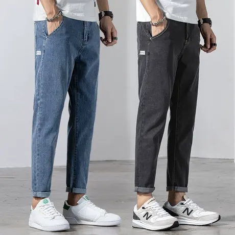 夏季薄款广州新塘镇产地牛仔裤男士直筒宽松春秋款休闲男裤子夏装图片