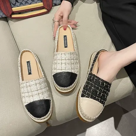 渔夫拖鞋女夏季韩版百搭平底包头半拖鞋女外穿厚底网红懒人凉拖潮图片