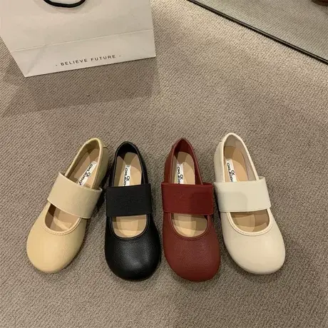 单鞋女瓢鞋温柔晚晚鞋复古玛丽珍女鞋子2023年新款春秋浅口奶奶鞋图片